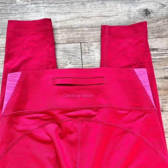 Outdoor Voices TechSweat Core 7/8 Leggings Hot Pink XS High Rise Gym Yoga - Picture 4 of 6